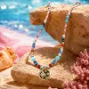 Colorful bead string necklace, golden pendant, fashionable, versatile, simple and trendy women's accessory gift Specification image